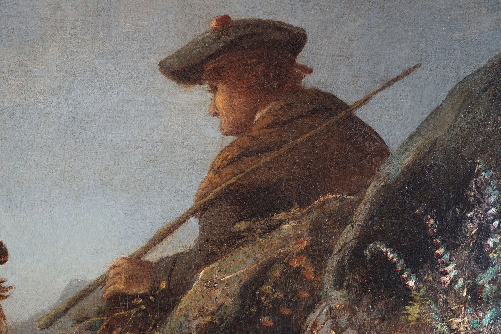 Highland Shepherd And Flock, Oil On Canvas By Alfred Morris, 1889 photo for sale