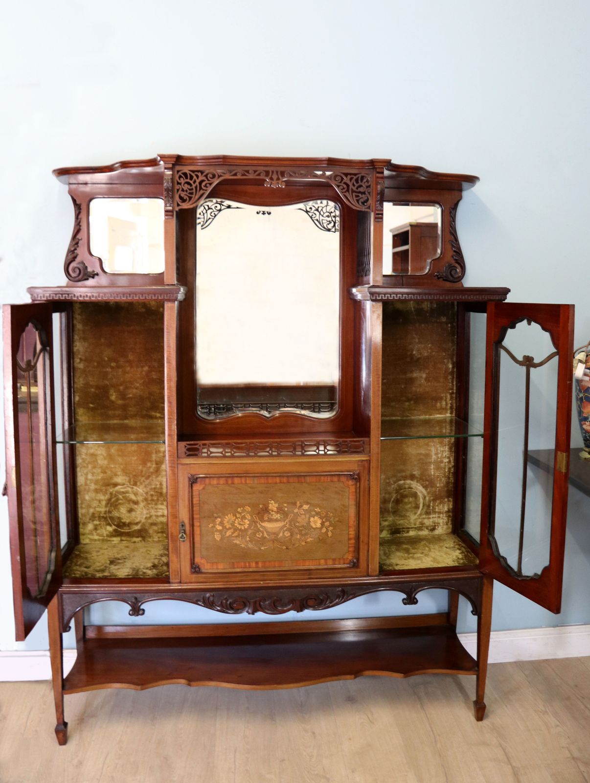 A Lovely Late 19th Century Inlaid Mahogany Cabinet. photo furniture