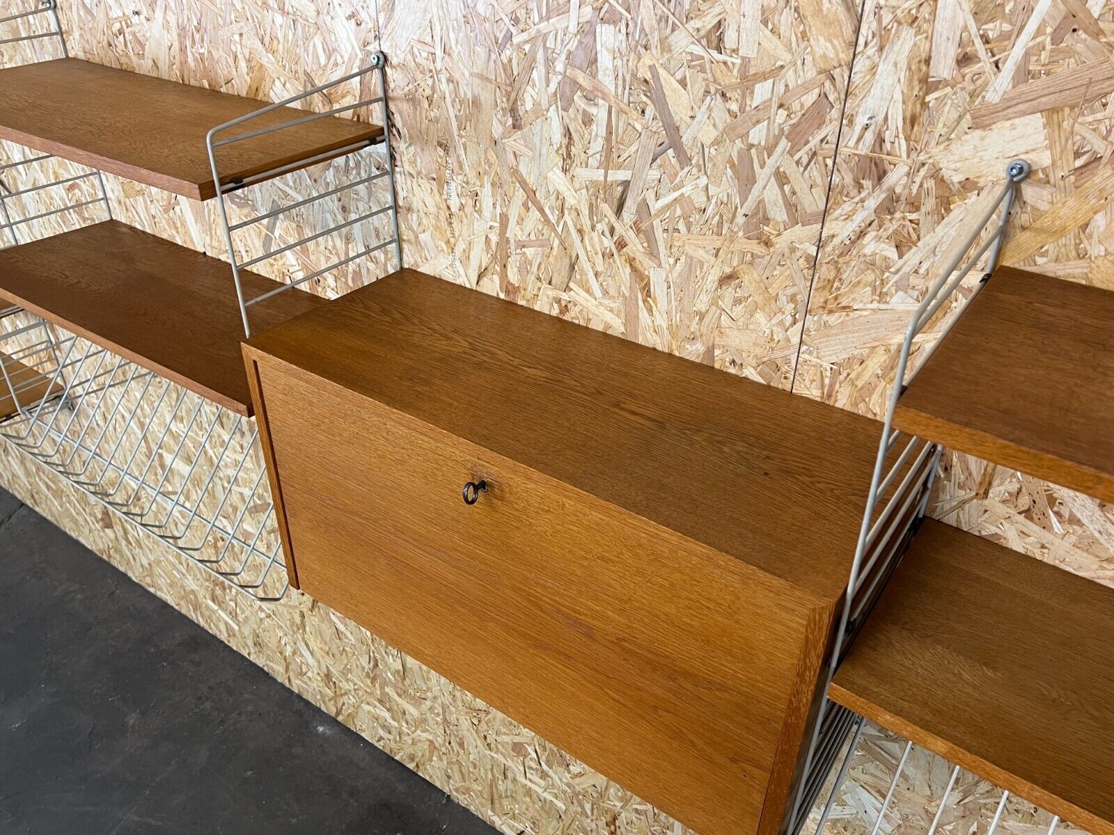 photo for sale 60's 70's Oak String Shelf Module By Kajsa And Nils Nisse Strinning Sweden