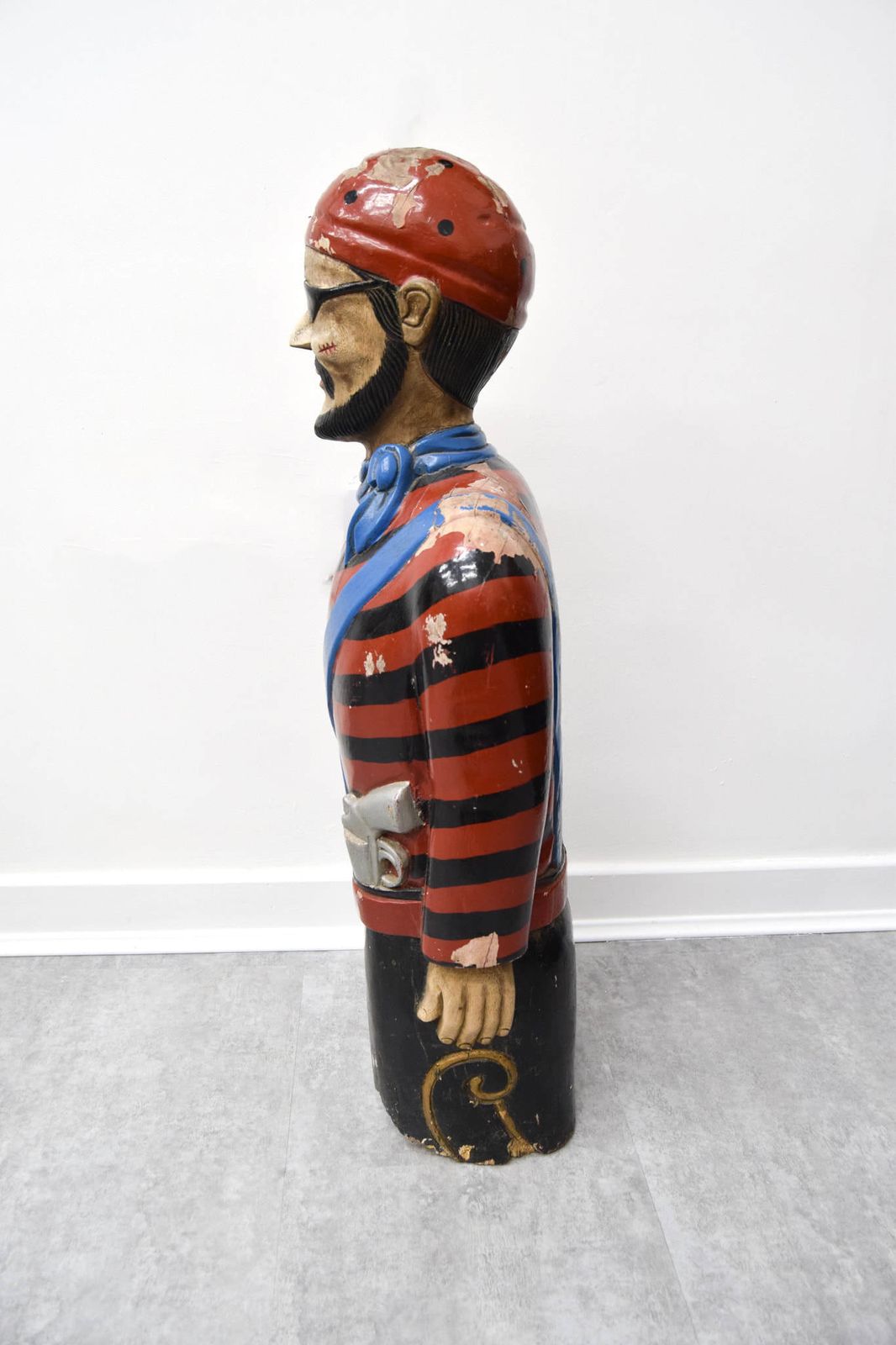 Hand Painted & Carved Late 19th Century Figure Head, In The Form Of A Pirate photo 450.0