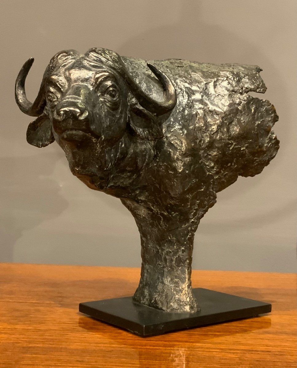 Bronze Animal By Florence Jacquesson "Fragment Of Buffalo"