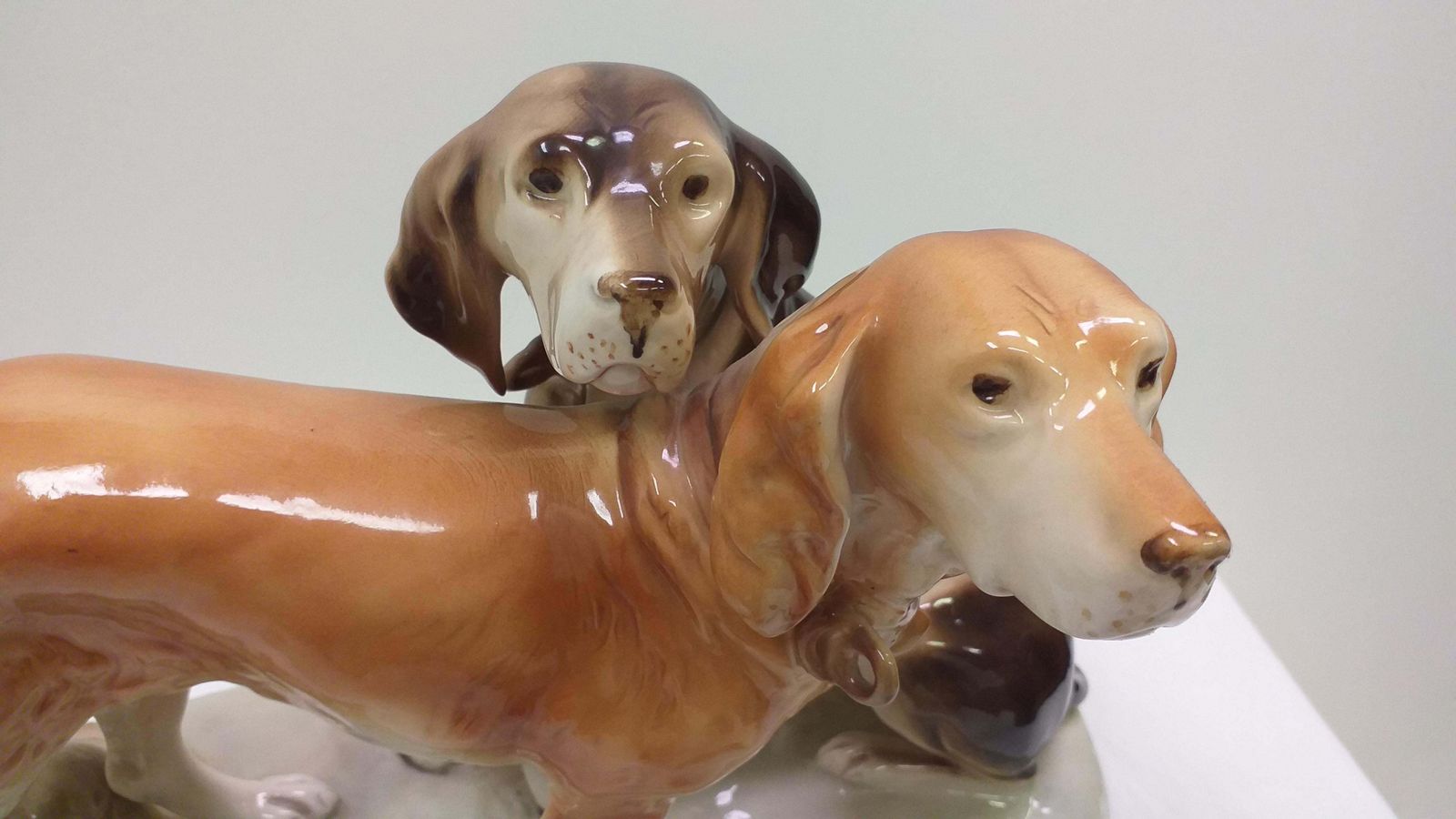 photo furniture 1960 Porcelain Sculpture Of Dogs Czechoslovakia