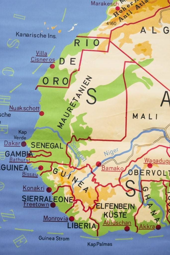 Original Huge Large Vintage Mid Century Double Sided German Educational School Wall Chart Africa African Continent Map Beautiful photo vintage
