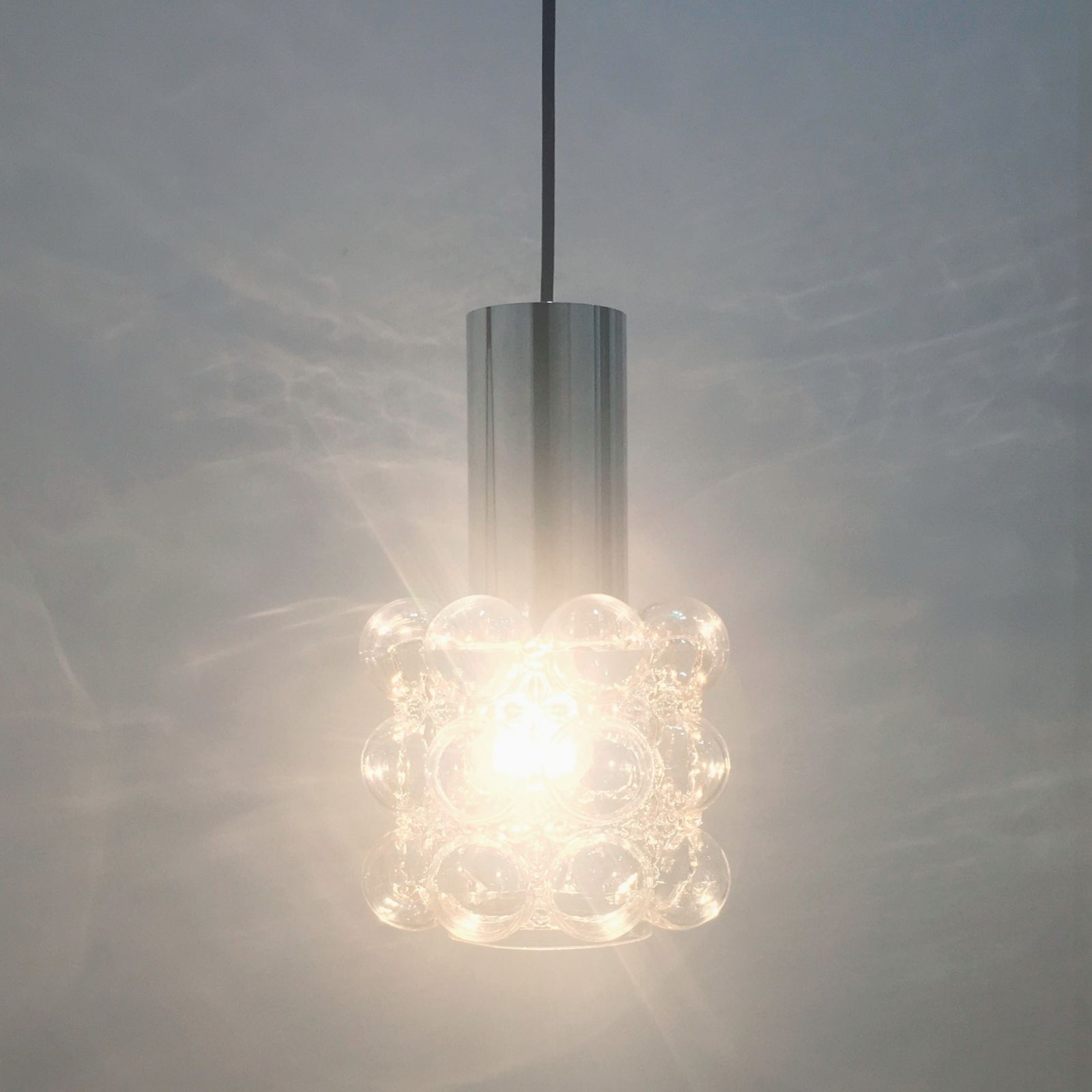 Mid Century Modern Bubble Glass Pendant/Ceiling Lamp By Helena Tynell For Limburg, Germany, 1960s photo 400.0