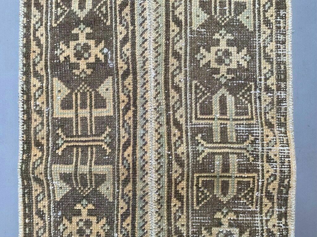 Distressed Turkish Narrow Runner 313x55 Cm Wool Vintage Tribal Rug photo Textiles