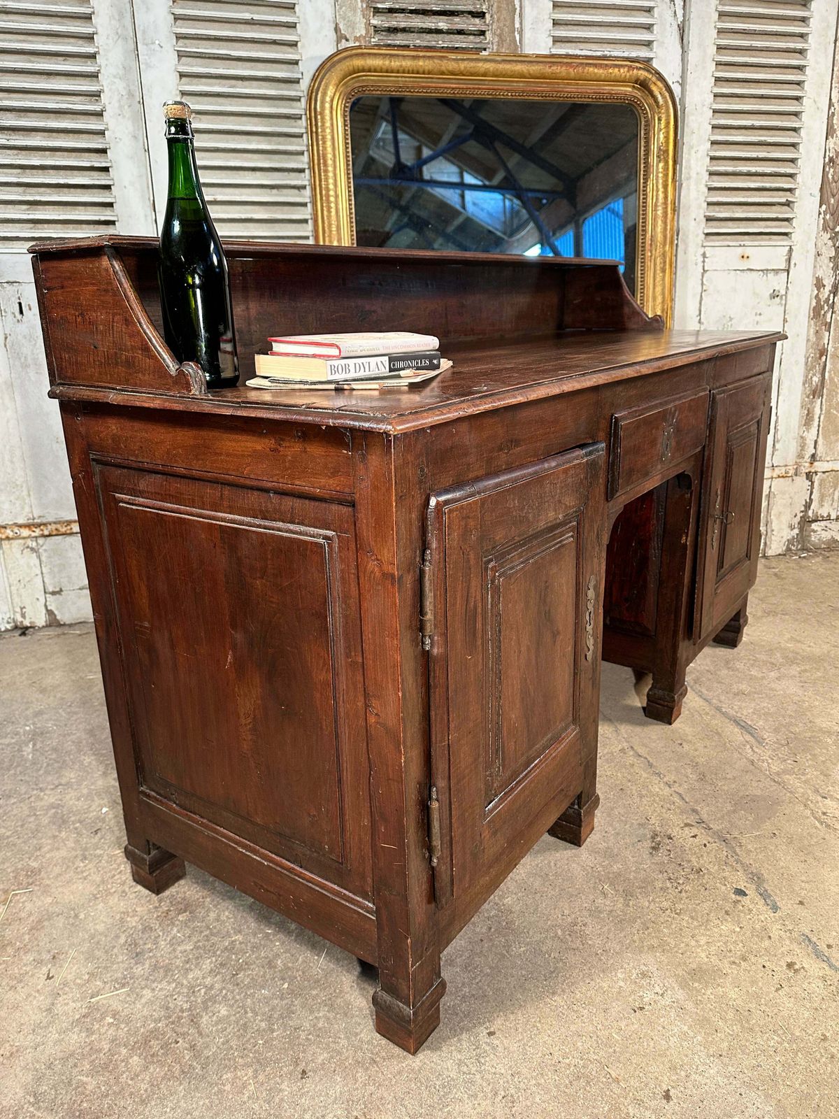 photo buy Rare Early Antique French Provincial Château Estate Managers Oak & Walnut Counter/Desk/Console Circa 1700