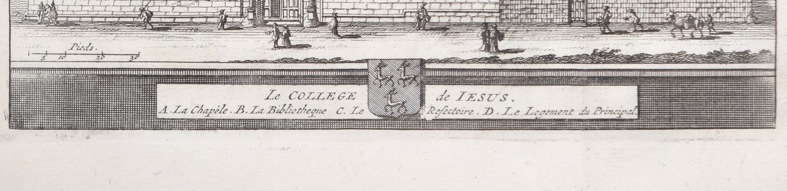 Pieter Van Der Aa (1659 1733), After David Loggan (1634–1692) Jesus College, Oxford (1727) photo furniture