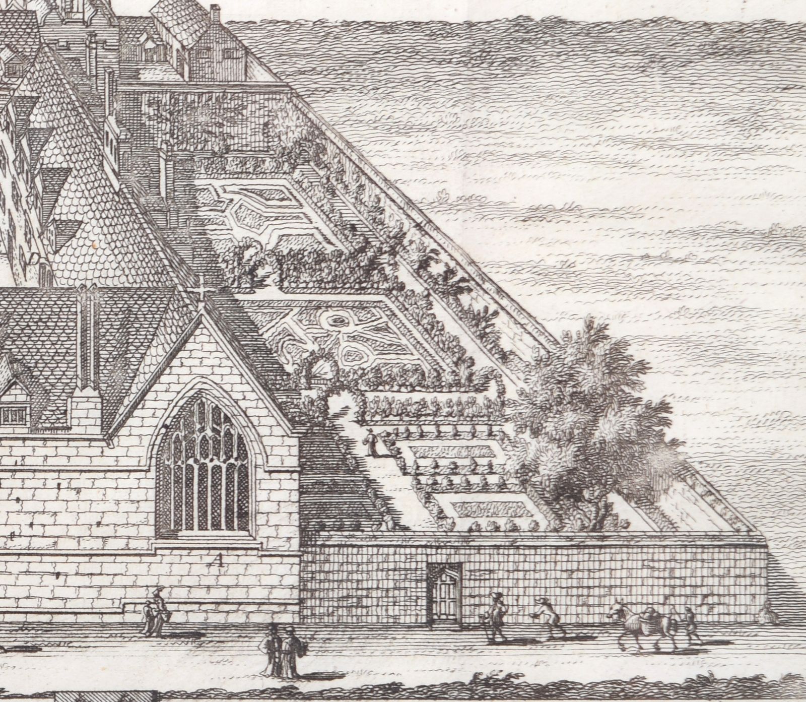 Pieter Van Der Aa (1659 1733), After David Loggan (1634–1692) Jesus College, Oxford (1727) photo Art