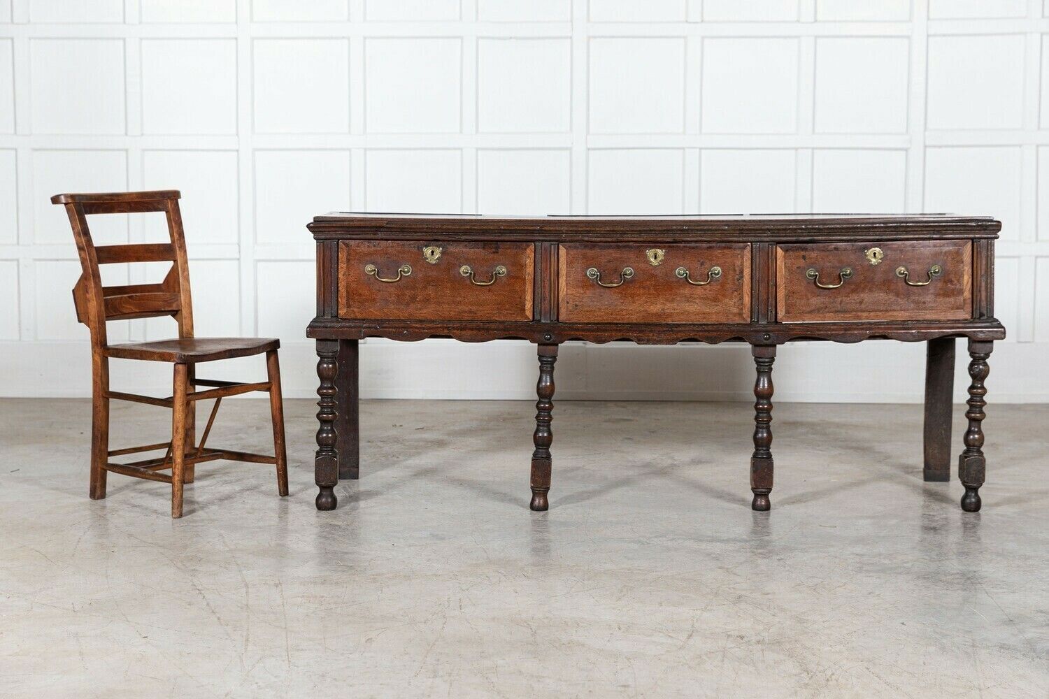 English 18thc Vernacular Oak Dresser Base photo for sale