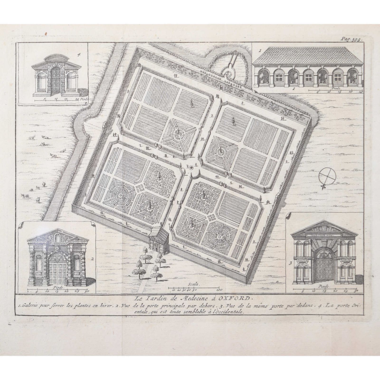 Pieter Van Der Aa (1659 1733), After David Loggan (1634–1692) The University Of Oxford Botanic Garden (1727)