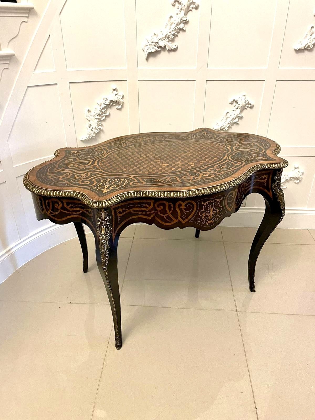 Outstanding Quality Antique 19th Century French Freestanding Marquetry And Parquetry Centre Table