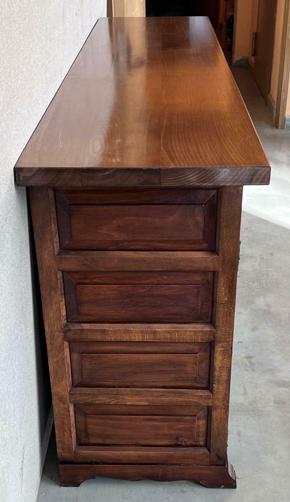 19th Century Large Catalan Spanish Baroque Carved Oak Tuscan Credenza Or Buffet photo vinterior