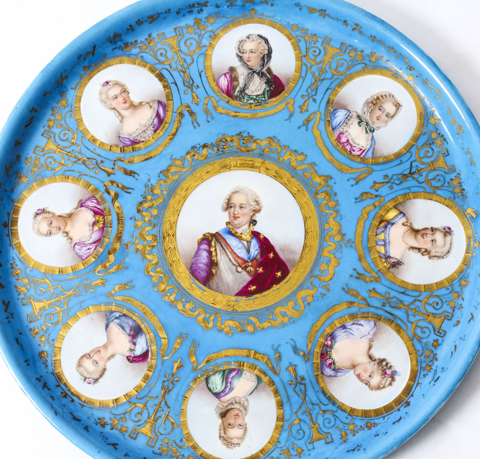 Antique 20 Inch Diam Sevres Porcelain Charger Of Louis XVI  19th Century photo furniture