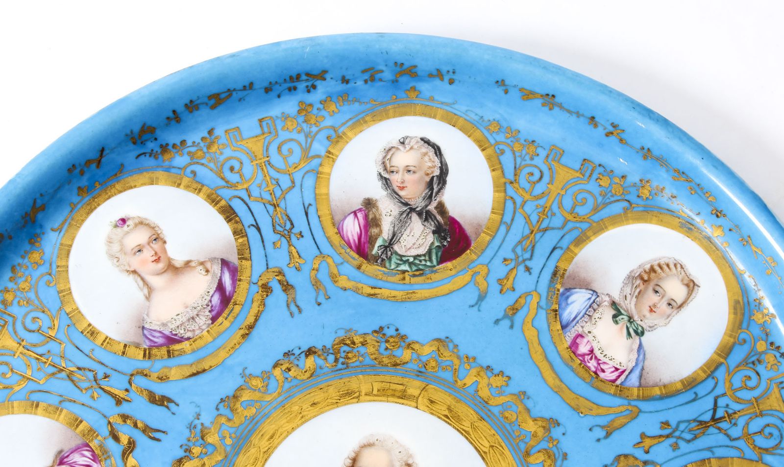 Antique 20 Inch Diam Sevres Porcelain Charger Of Louis XVI  19th Century photo Home Decor