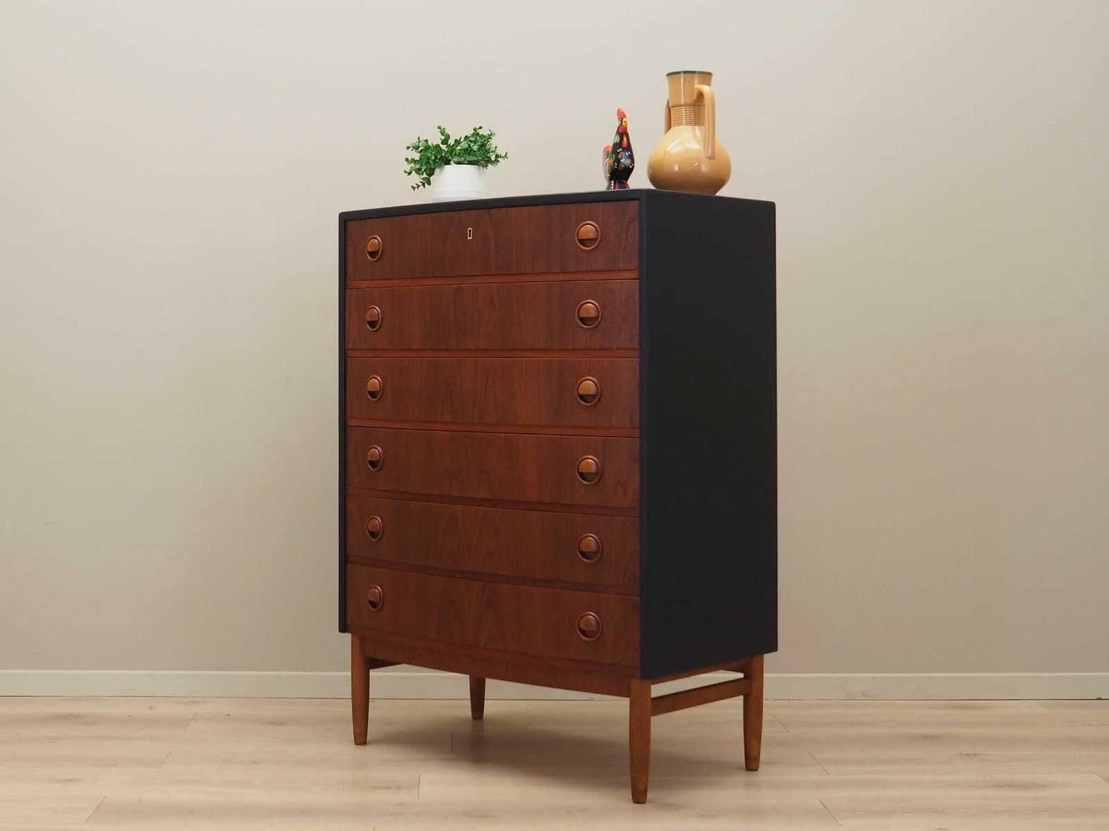 Teak Chest Of Drawers, Danish Design, 1960s, Designer: Kai Kristiansen, Manufacturer: Feldballes Møbelfabrik photo for sale