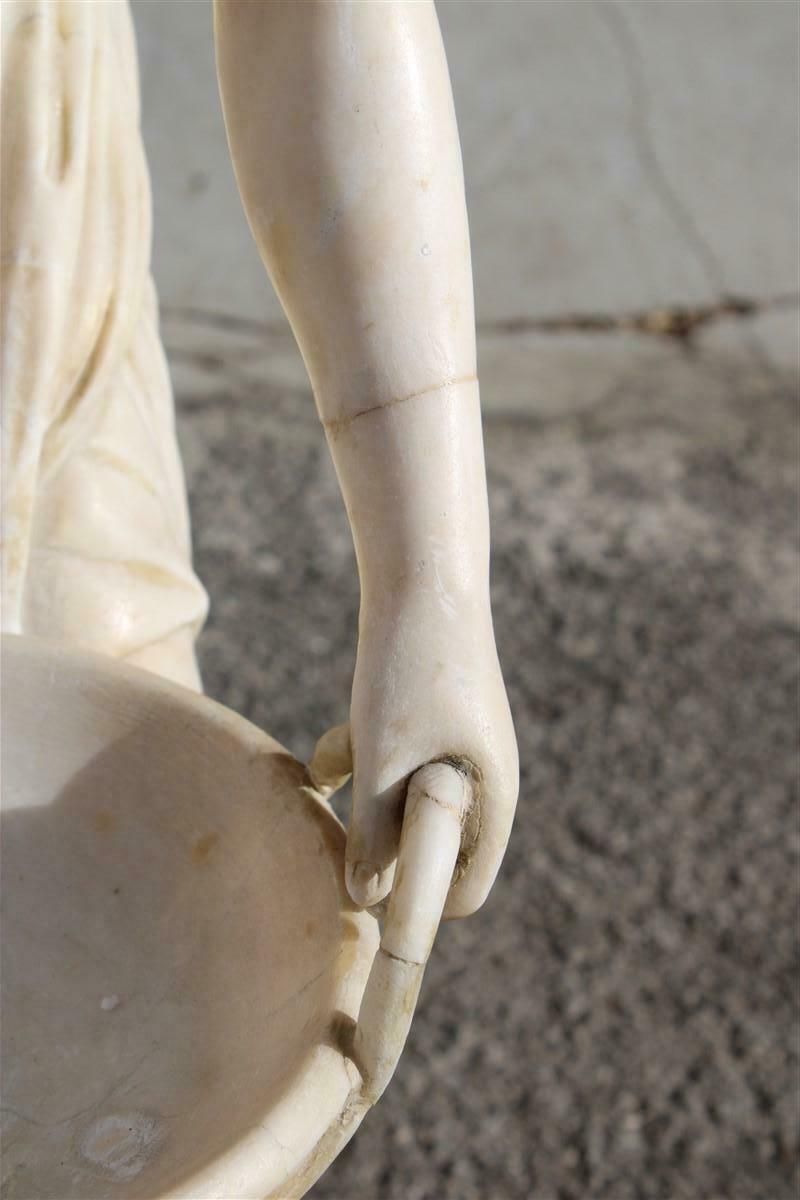 Lady In Solid Italian Art Nouveau Marble With Column And Fountain 1910 photo vinterior