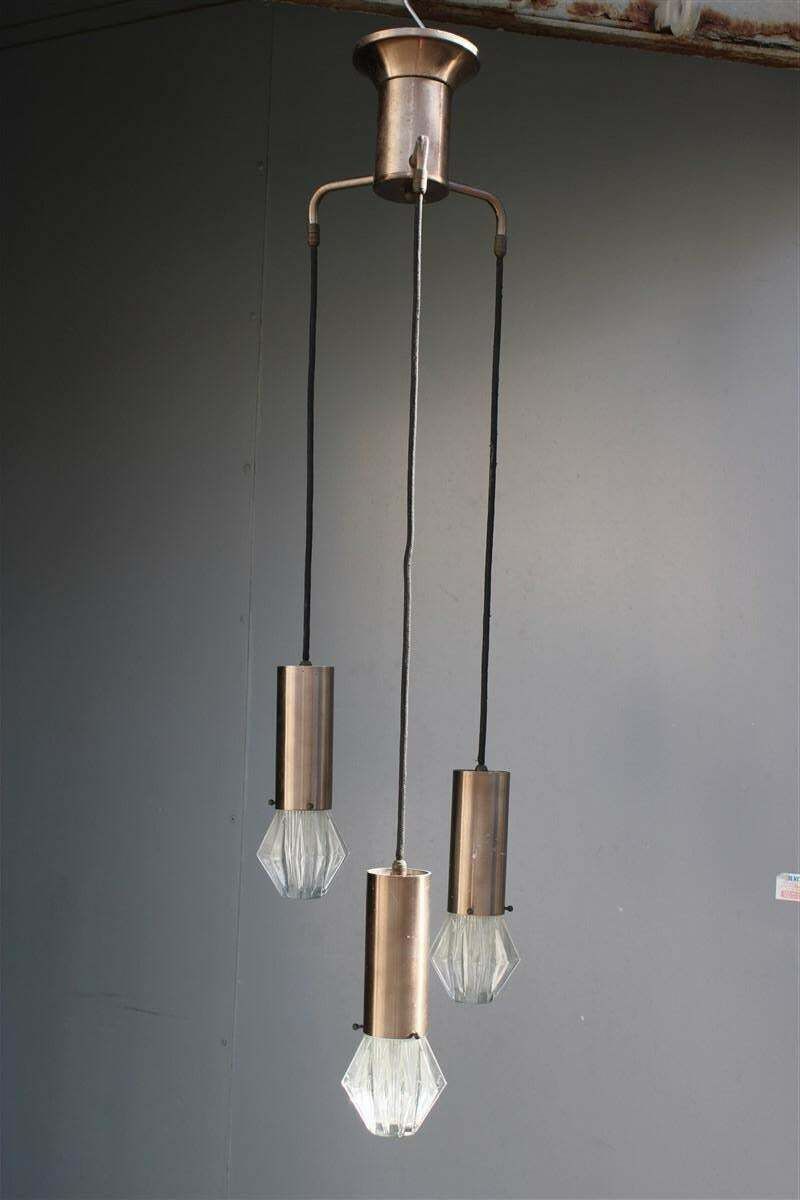 Stilux Ceiling Lamp Aluminum And Glass Sculpture Italian Design 1950s photo furniture