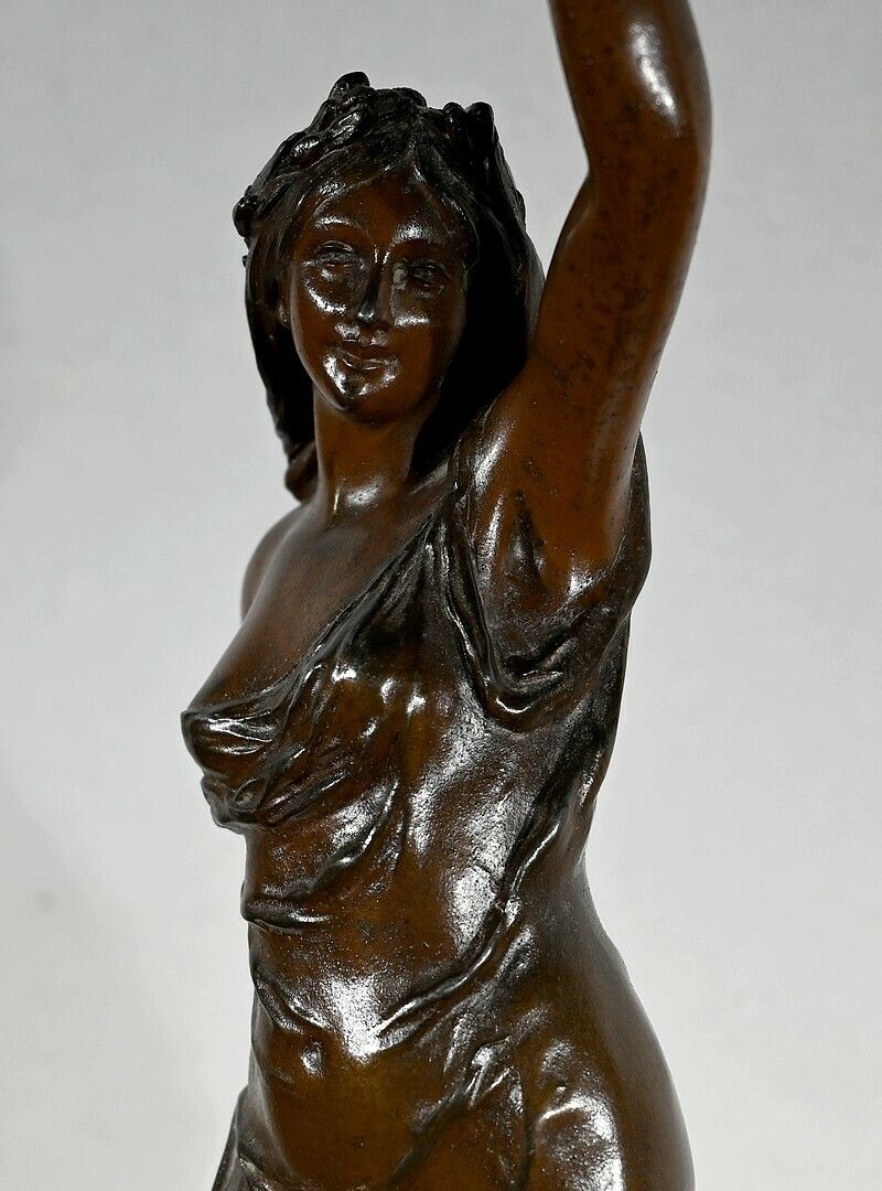 photo furniture Important Spelter "La Femme Au Rameau", By L. Hott, Early 20th Century