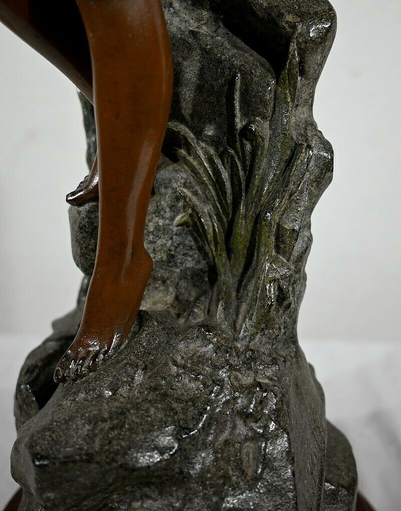 1019.7 Important Spelter "La Femme Au Rameau", By L. Hott, Early 20th Century photo