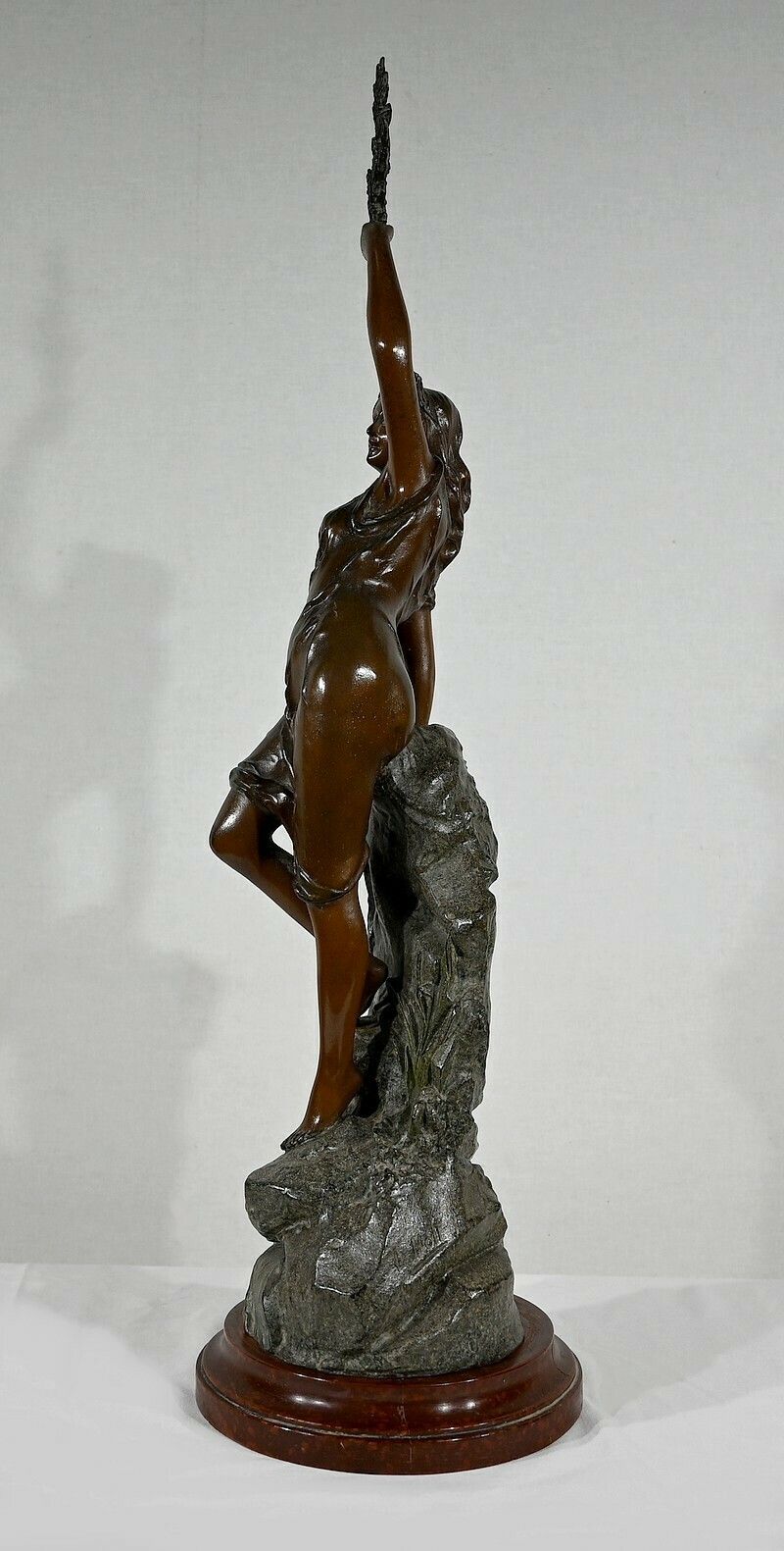 photo buy Important Spelter "La Femme Au Rameau", By L. Hott, Early 20th Century