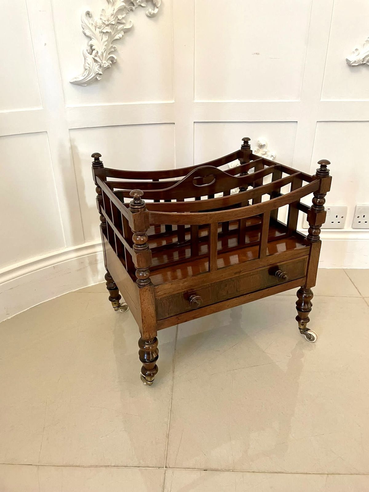 photo for sale Antique 19th Century Quality Mahogany Freestanding Canterbury
