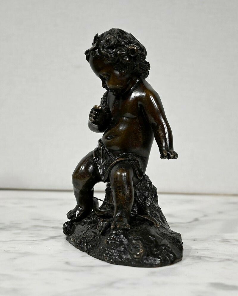 Bronze “Putto With The Arc” – 19th Century photo vintage