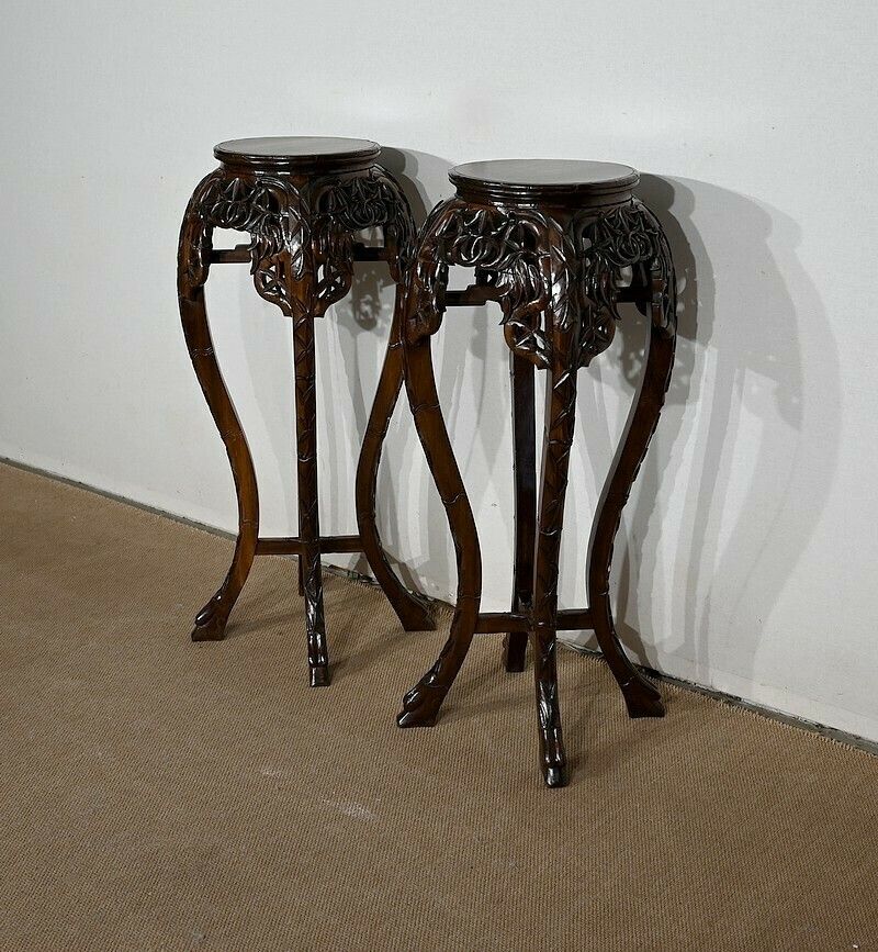 Pair Of Large Asian Rosewood Stands, 20th Century photo for sale