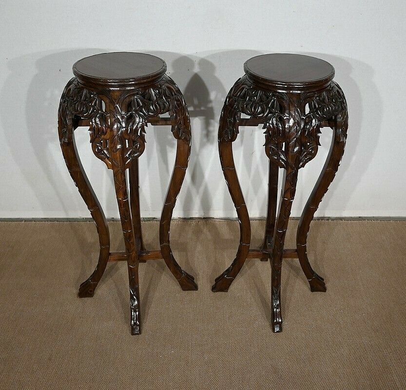 Pair Of Large Asian Rosewood Stands, 20th Century photo 3079.7