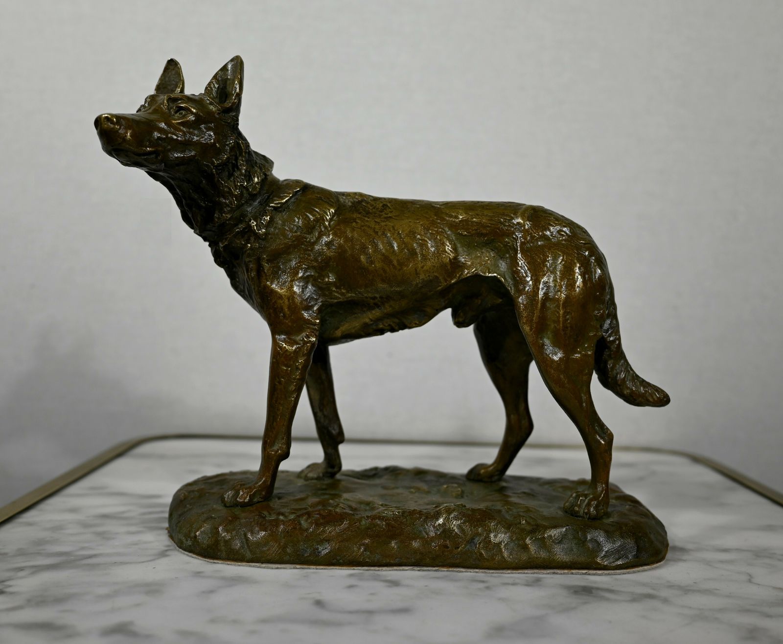 Bronze “The German Shepherd”, After Pa. Laplanche – Early 20th Century photo for sale