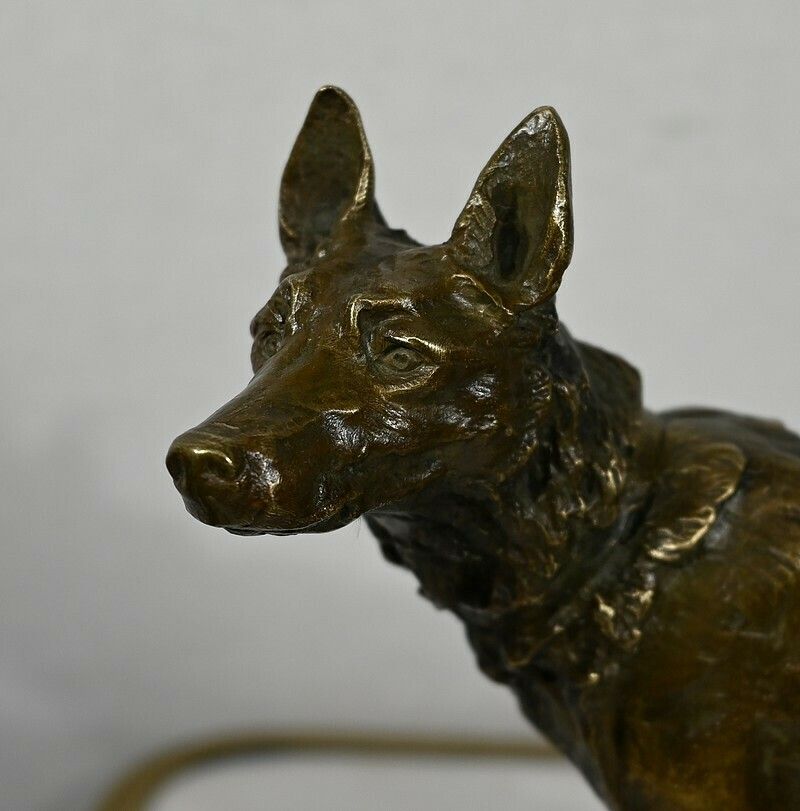 Bronze “The German Shepherd”, After Pa. Laplanche – Early 20th Century photo Art