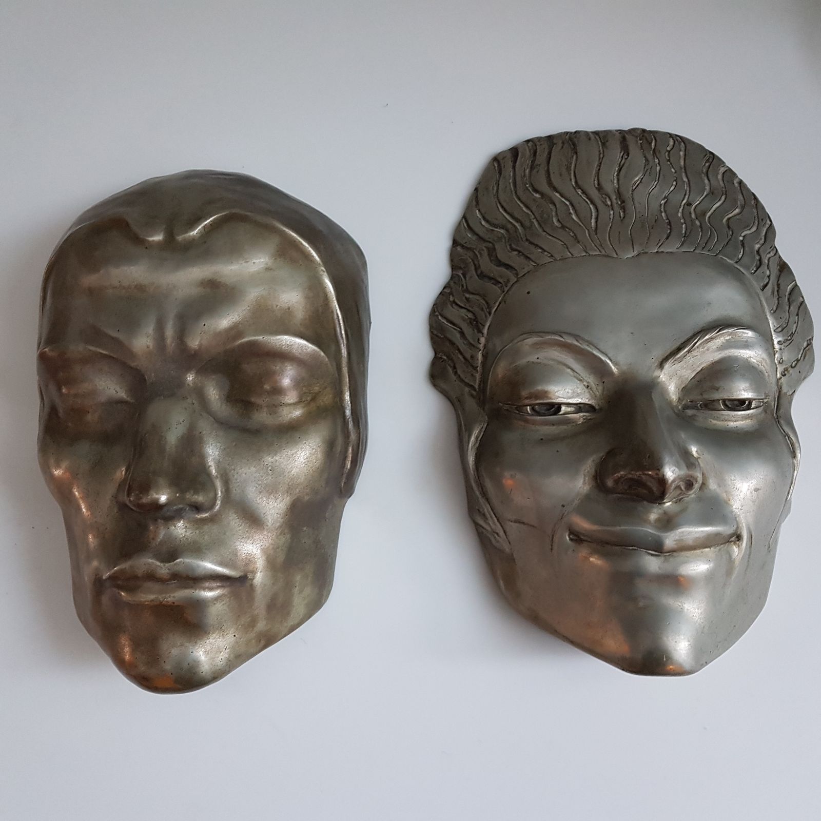 Art Deco Silvered Bronze Mask By Doris Katherine Flinn photo vinterior