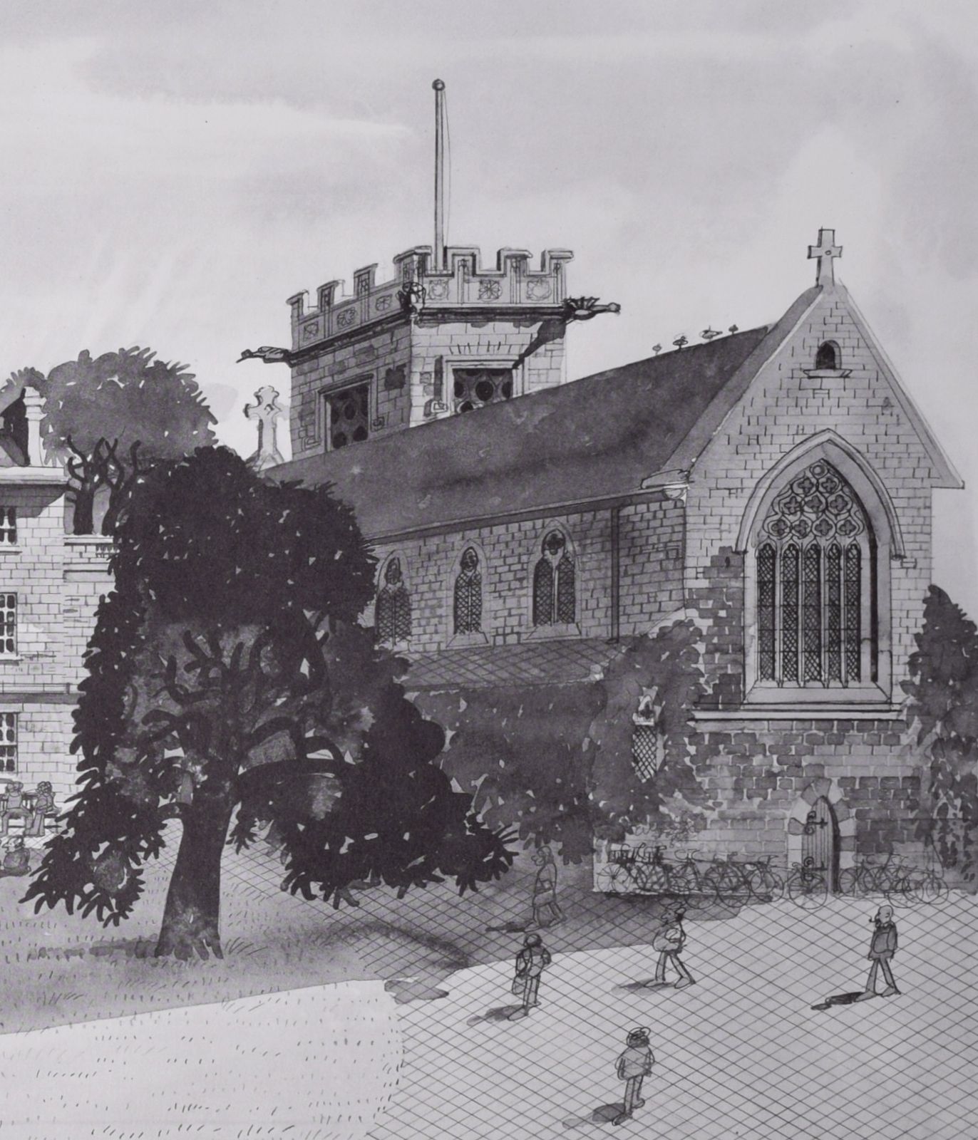 St Peter’s College, Oxford Lithograph By Paul Hogarth photo furniture