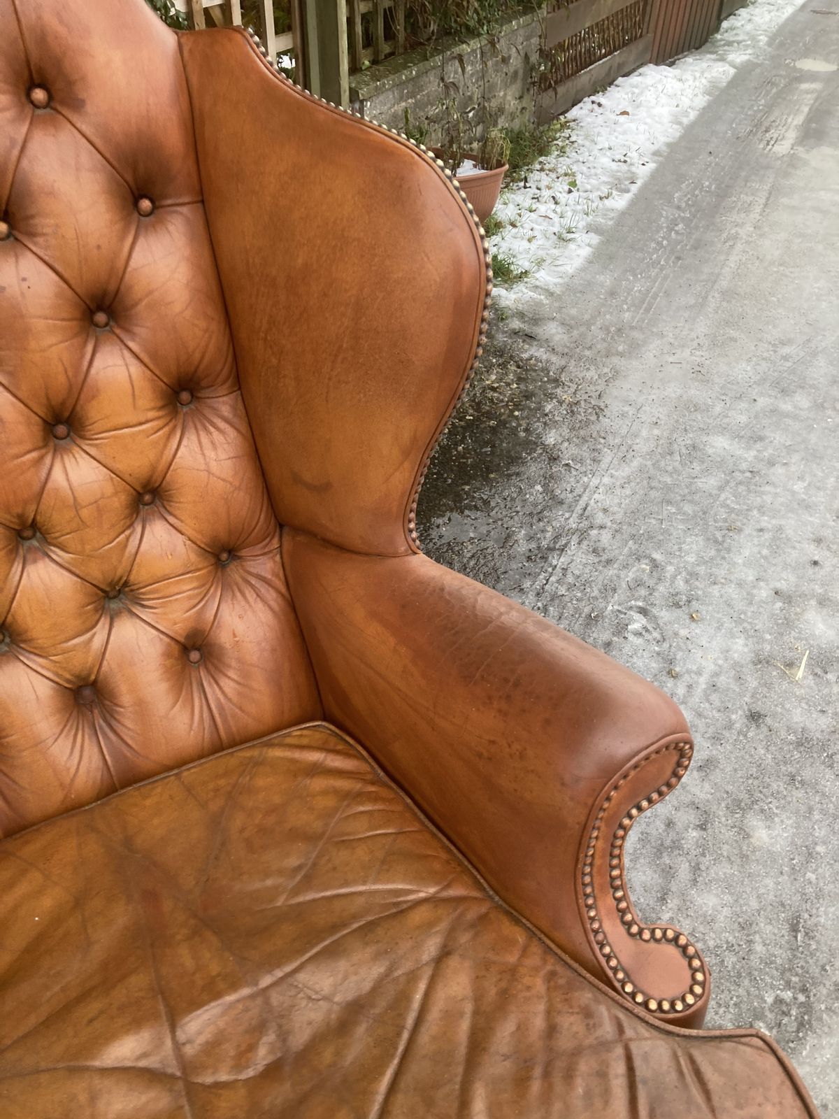 Leather Wing Back Chair photo Furniture