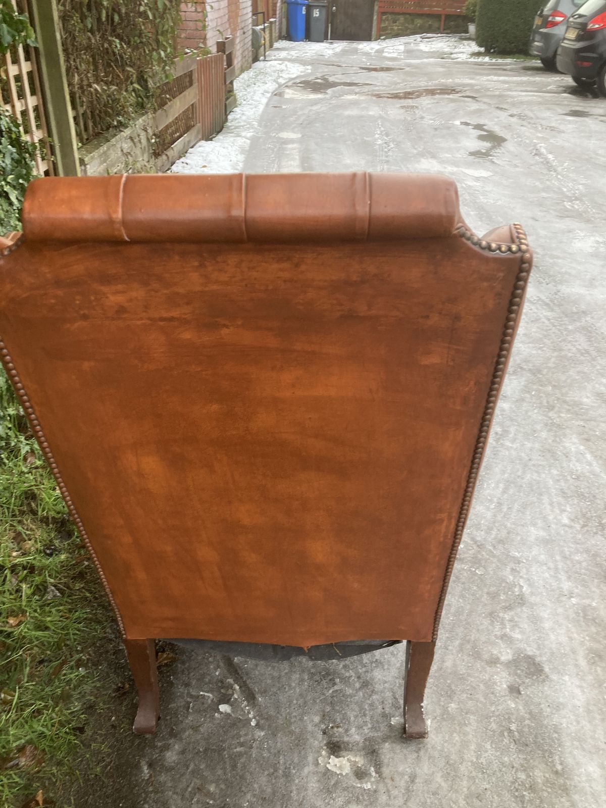 Leather Wing Back Chair photo buy