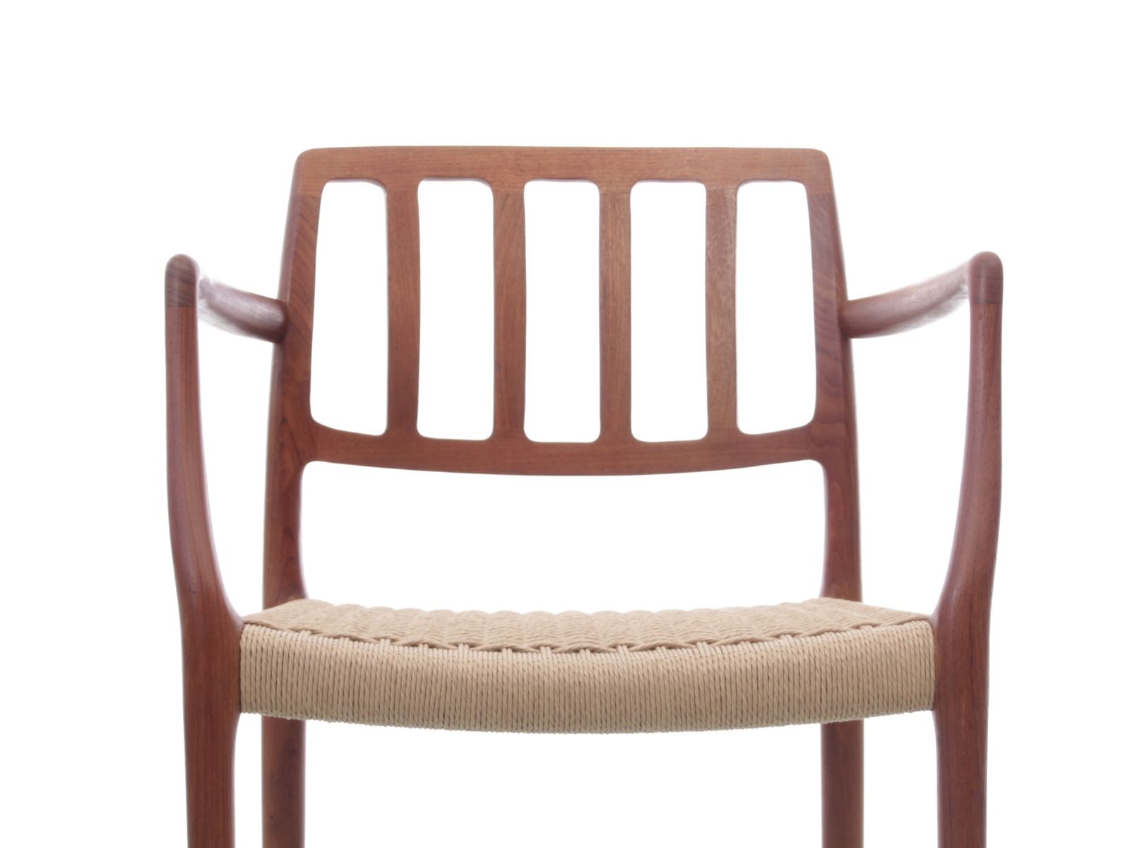 Mid Century  Modern Scandinavian Set Of 4 Teak Armchairs Model 66 By Niels O. Møller photo for sale