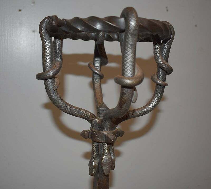 Pair Of Wrought Iron Andirons, Late 19th Century photo buy