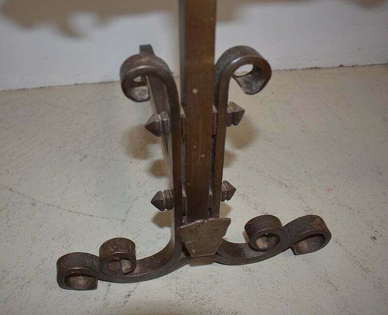968.2 Pair Of Wrought Iron Andirons, Late 19th Century photo