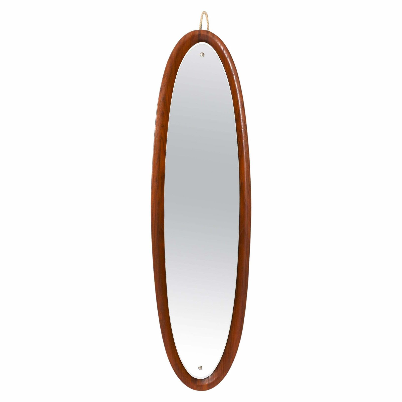 Italian Teak Wall Mirror By Mac Arredamenti, Italy, Circa 1950