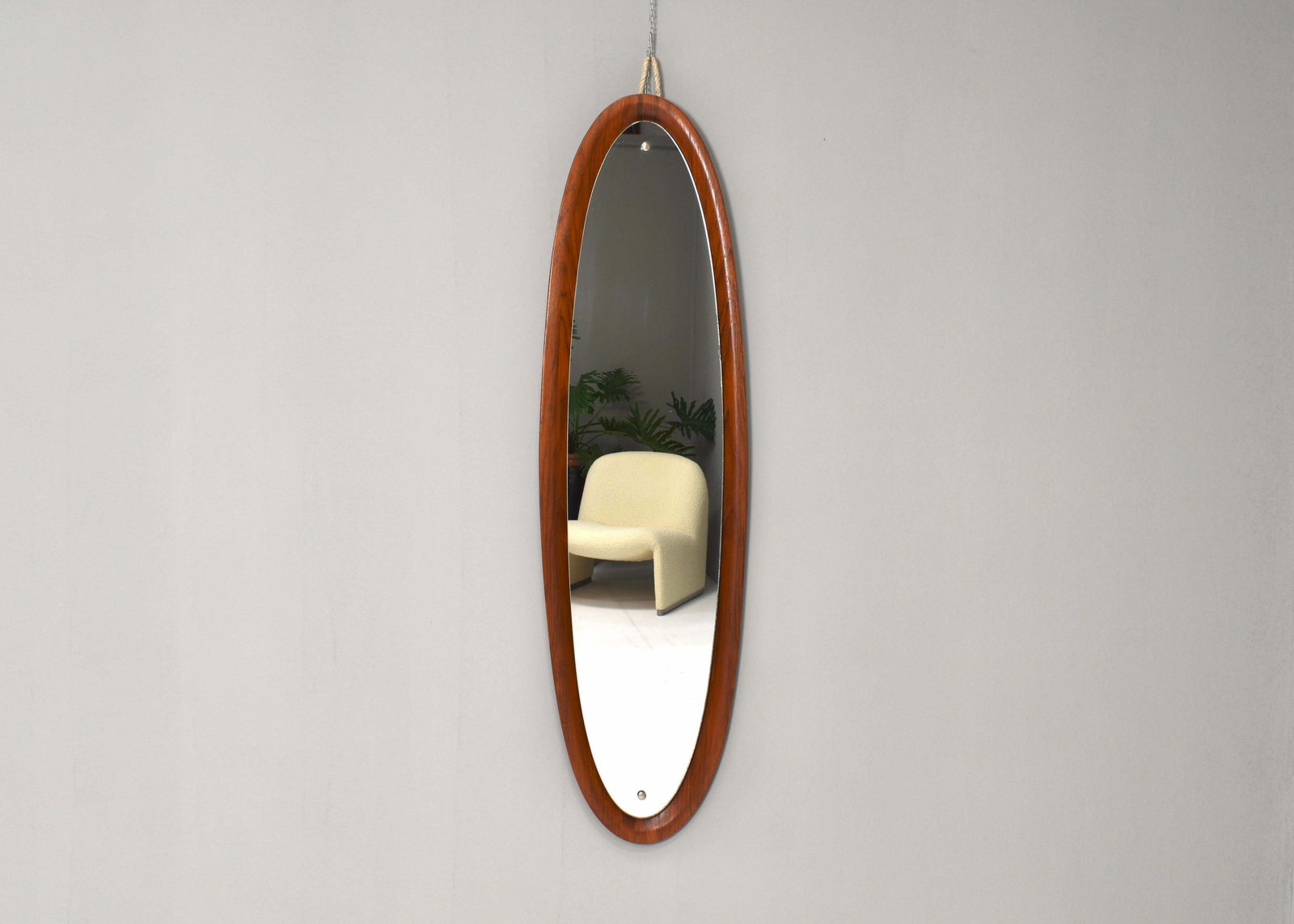 Italian Teak Wall Mirror By Mac Arredamenti, Italy, Circa 1950 photo furniture