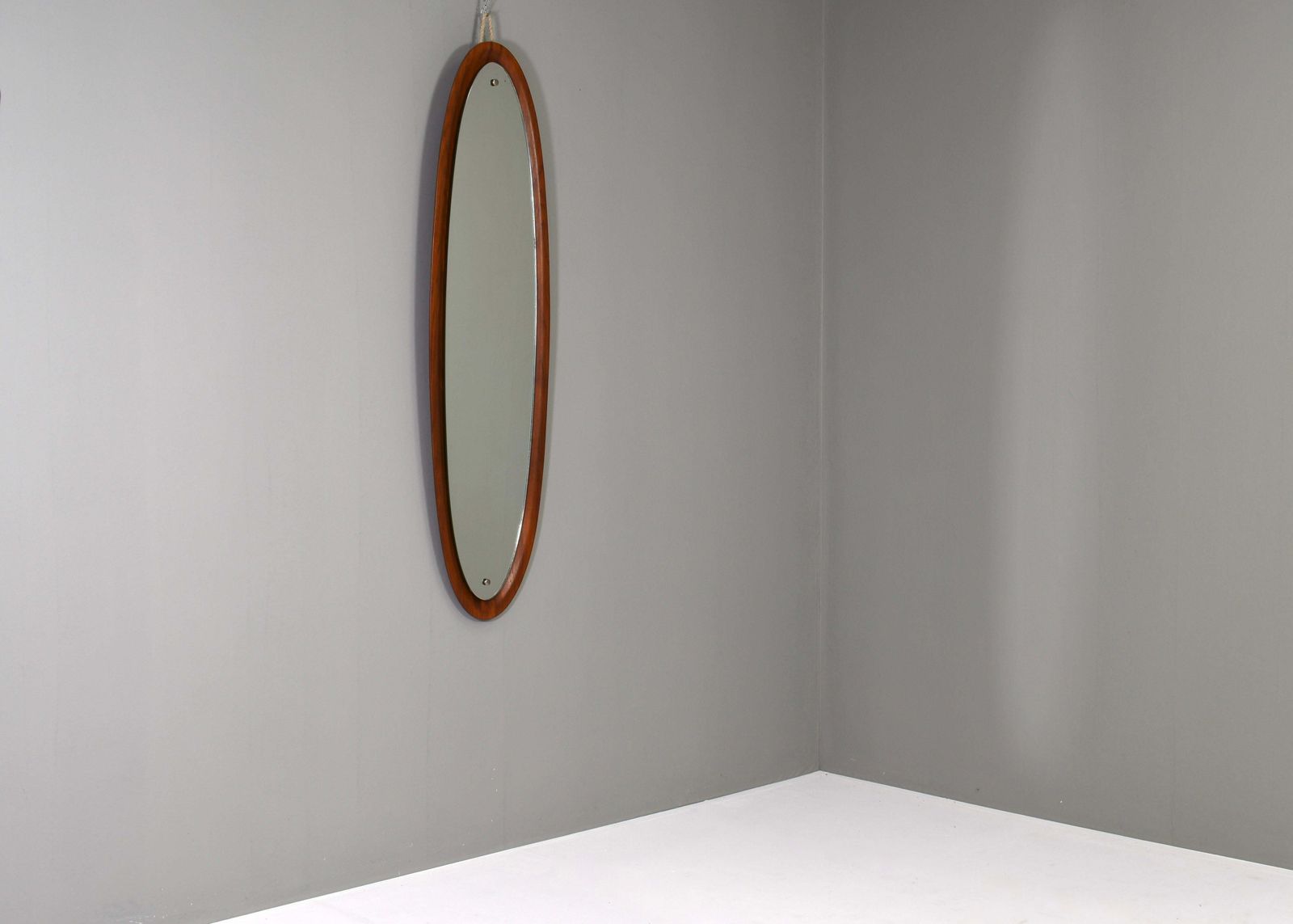 Italian Teak Wall Mirror By Mac Arredamenti, Italy, Circa 1950 photo 1677.52