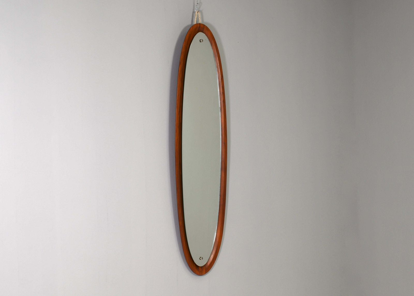 Italian Teak Wall Mirror By Mac Arredamenti, Italy, Circa 1950 photo vinterior