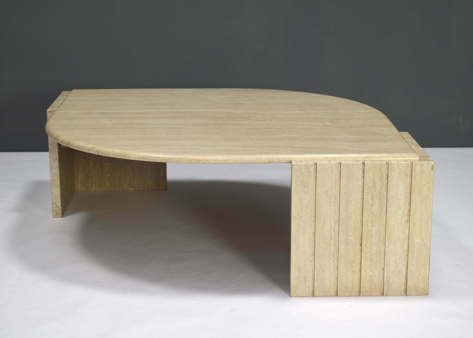 Roche Bobois Coffee Table In Travertine, France, Circa 1970 photo furniture