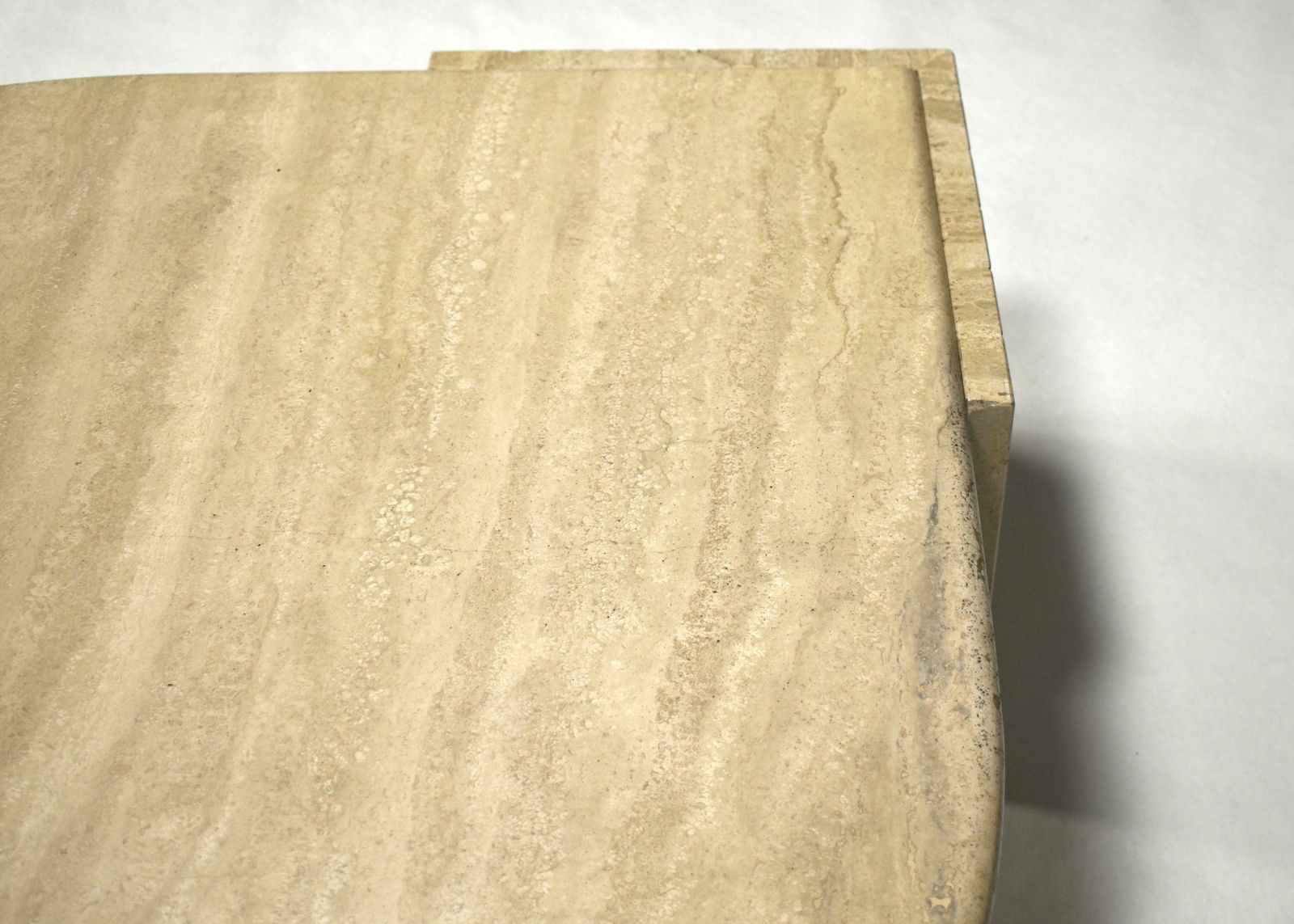 photo for sale Roche Bobois Coffee Table In Travertine, France, Circa 1970