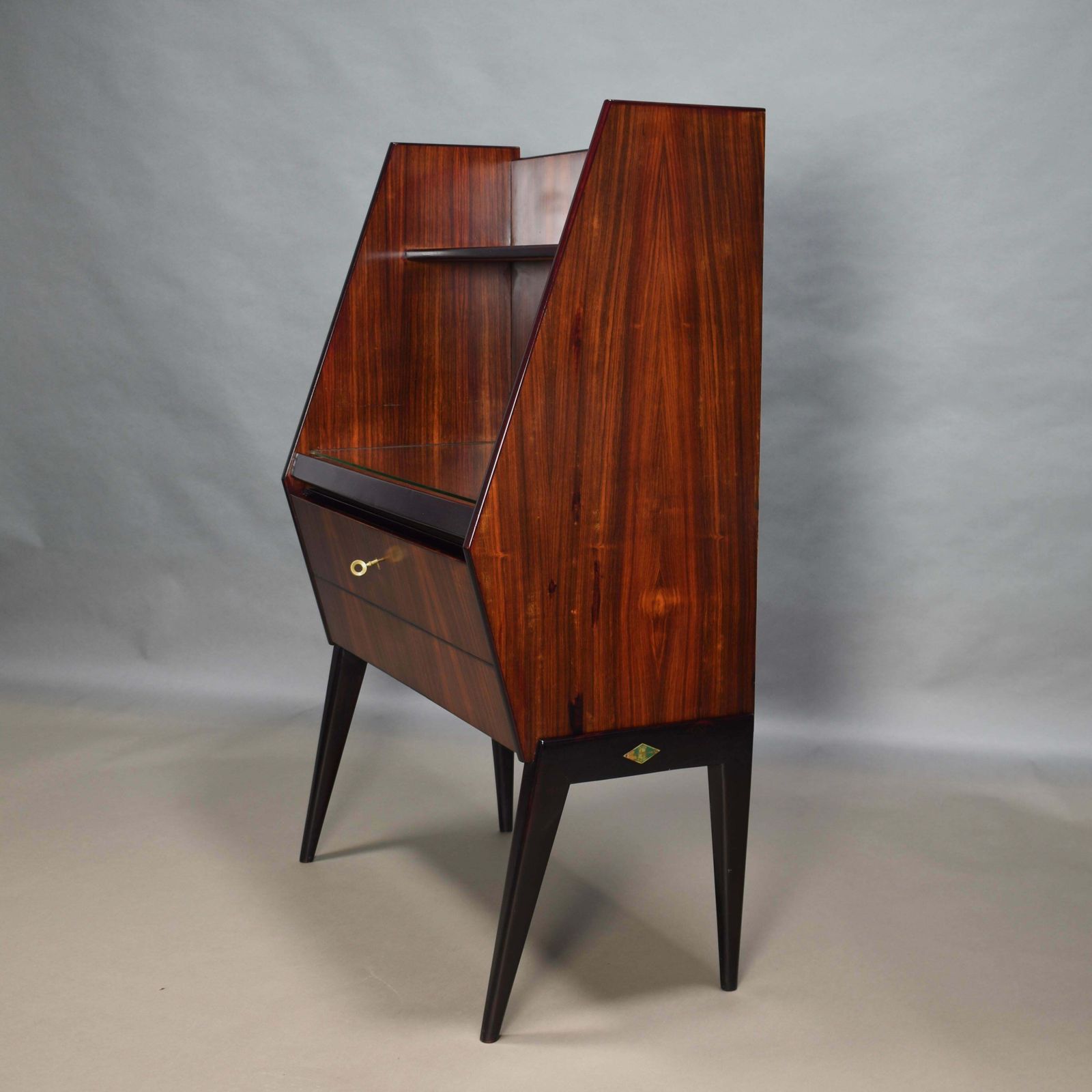 Antonino Gorgone Midcentury Secretaire / Desk Cabinet, Italy, Circa 1950 photo vinterior