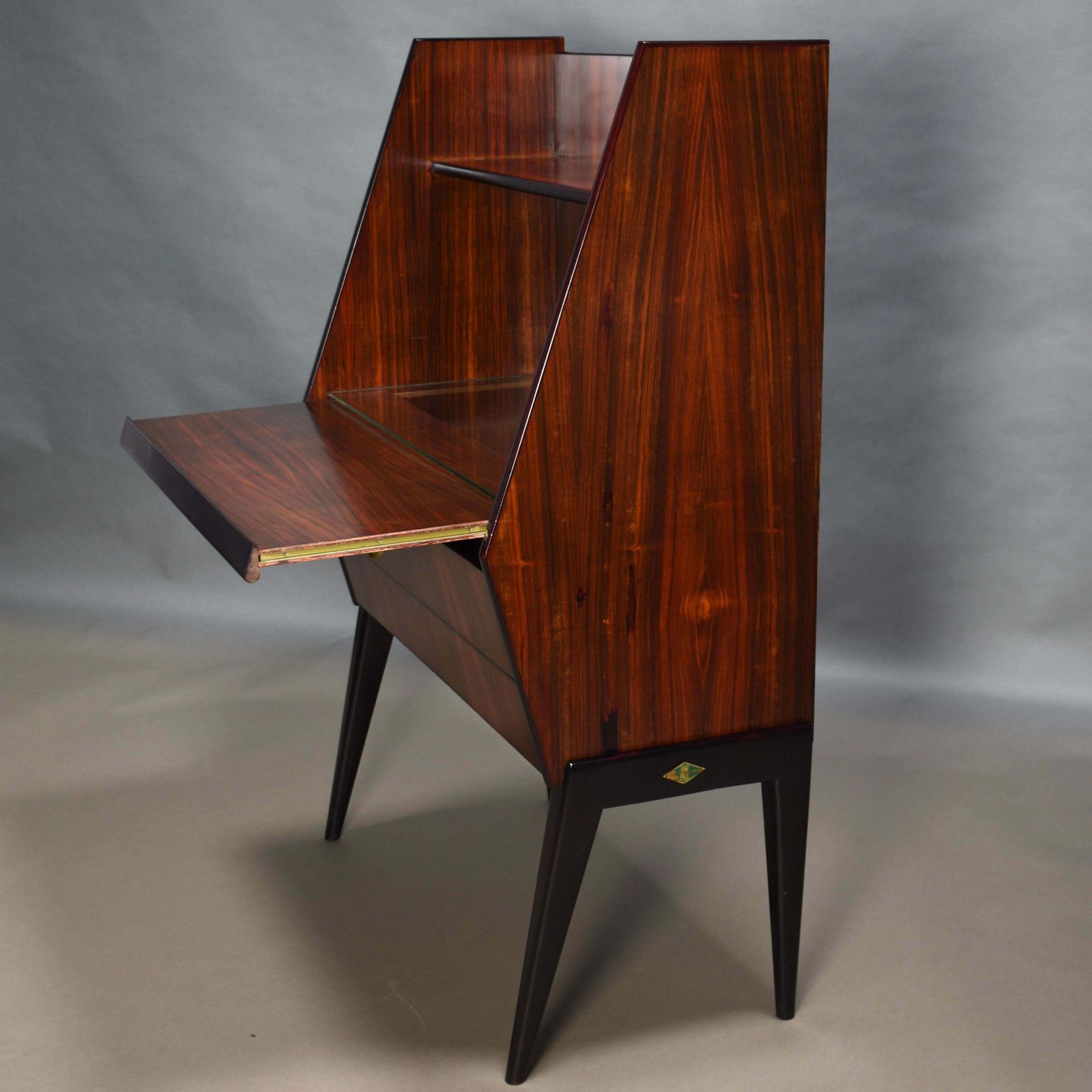 Antonino Gorgone Midcentury Secretaire / Desk Cabinet, Italy, Circa 1950 photo vintage