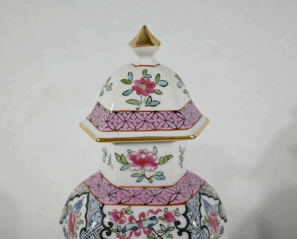 photo furniture Pair Of Hexagonal Earthenware Vases, China   Late 19th Century