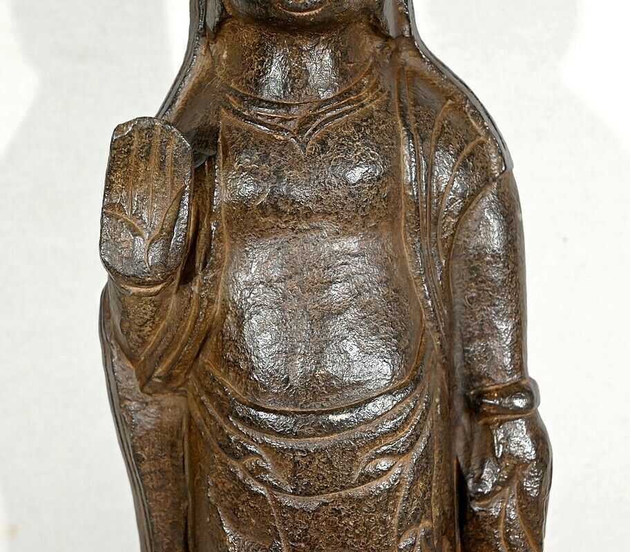 Black Stone Buddha Statue, China   2nd Half Of The 19th Century photo buy