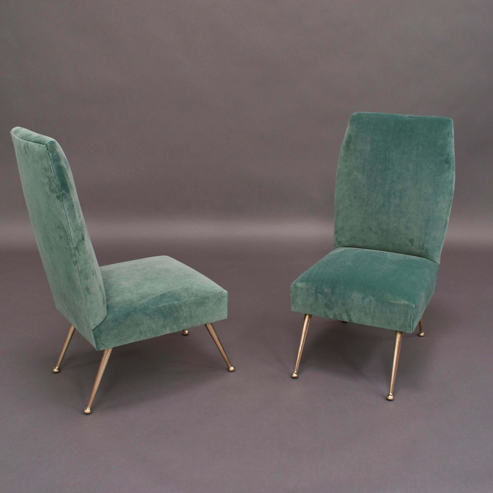 Gigi Radice Elegant And Trendy Pair Of Side Chairs For Minotti, Italy, 1950s photo furniture