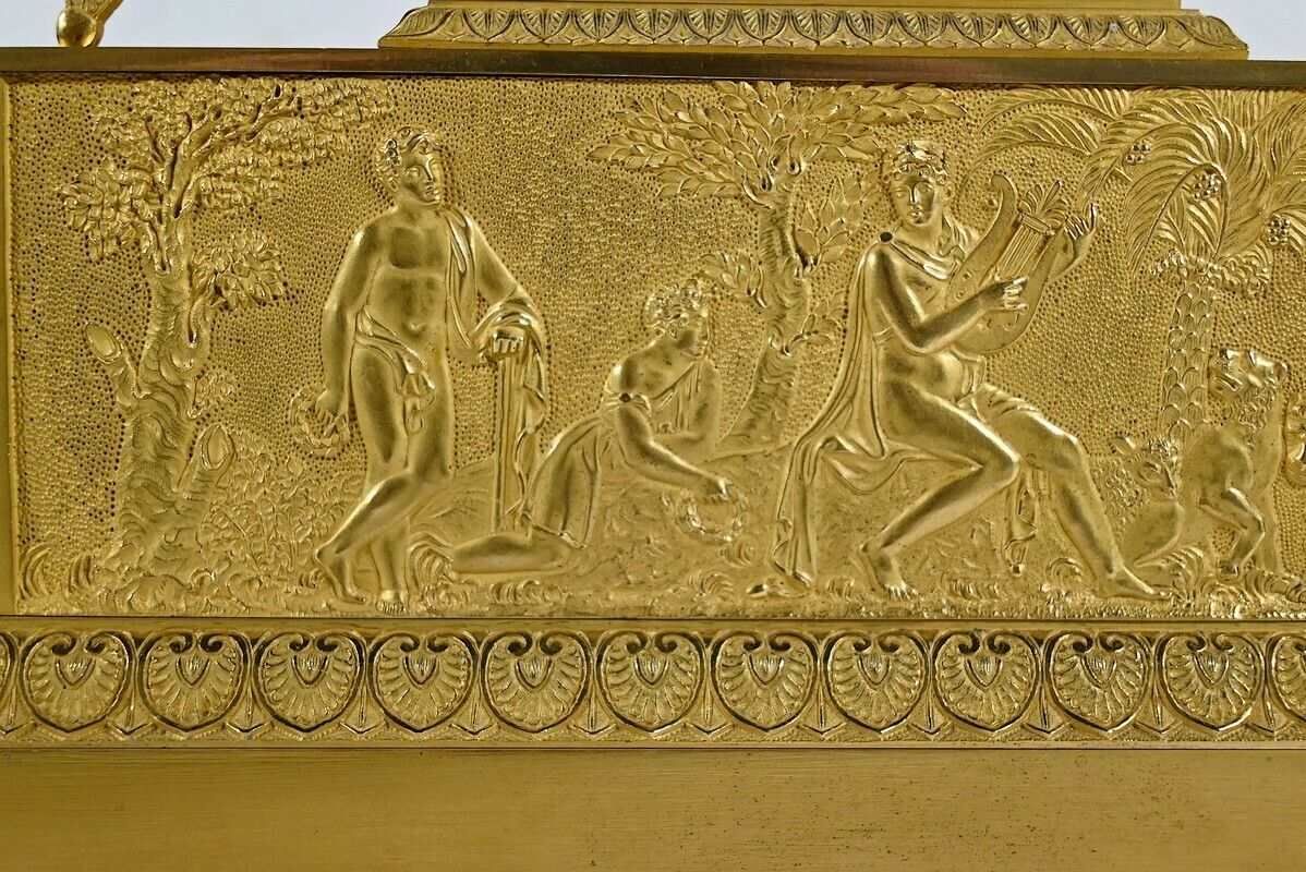 photo buy Clock In Gilt Bronze, Stamped "Leroy Palais Royal", Empire Period   Early 19th Century
