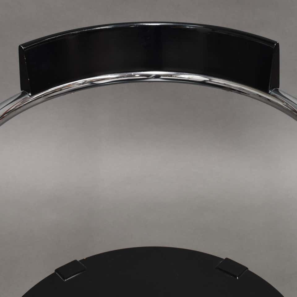 Furniture Pair Of Chrome Dining Armchairs By David Palterer For Zanotta, Italy, 1987 photo